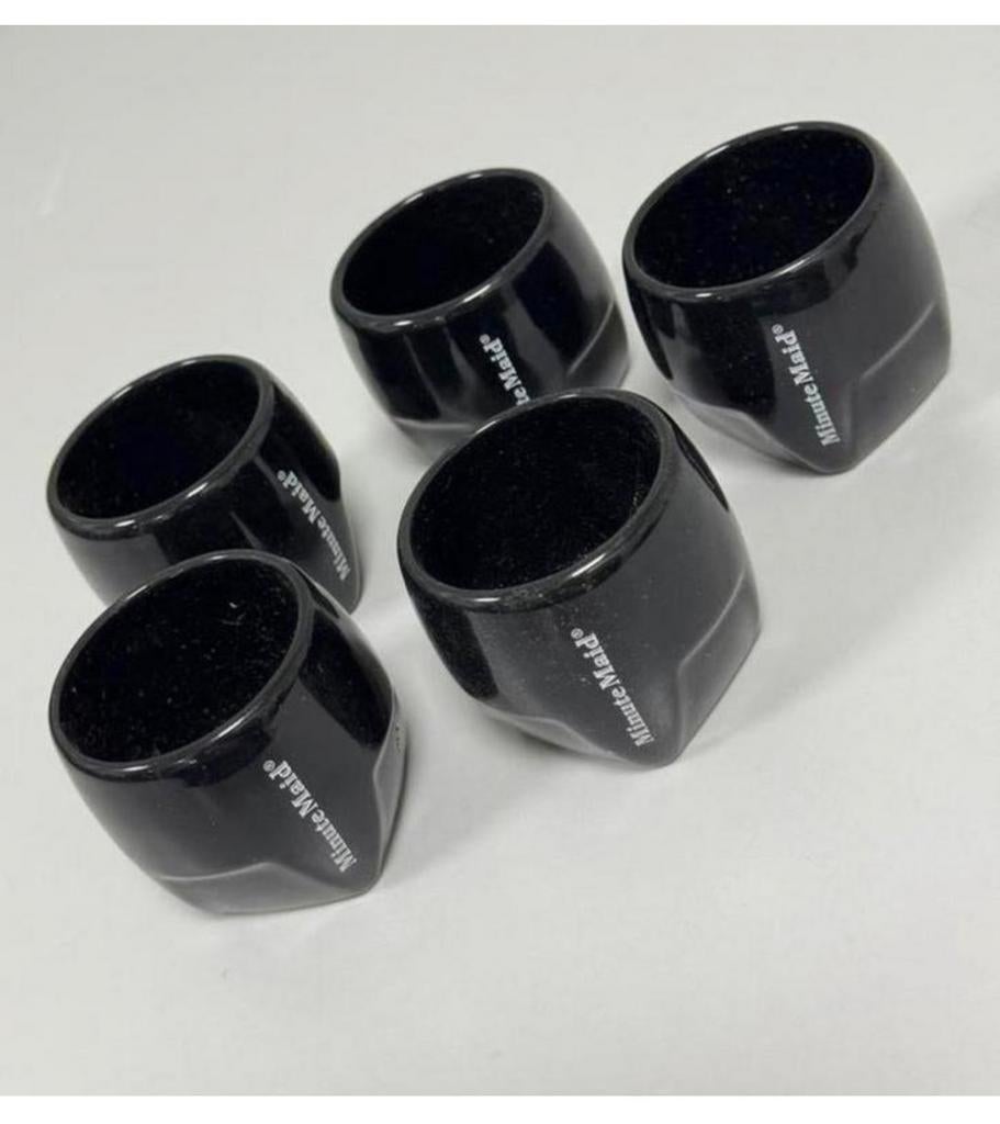 5x Mini borrelglaasjes shot-glas beker Minute Maid zwart, Verzamelen, Glas en Borrelglaasjes, Ophalen of Verzenden, Zo goed als nieuw
