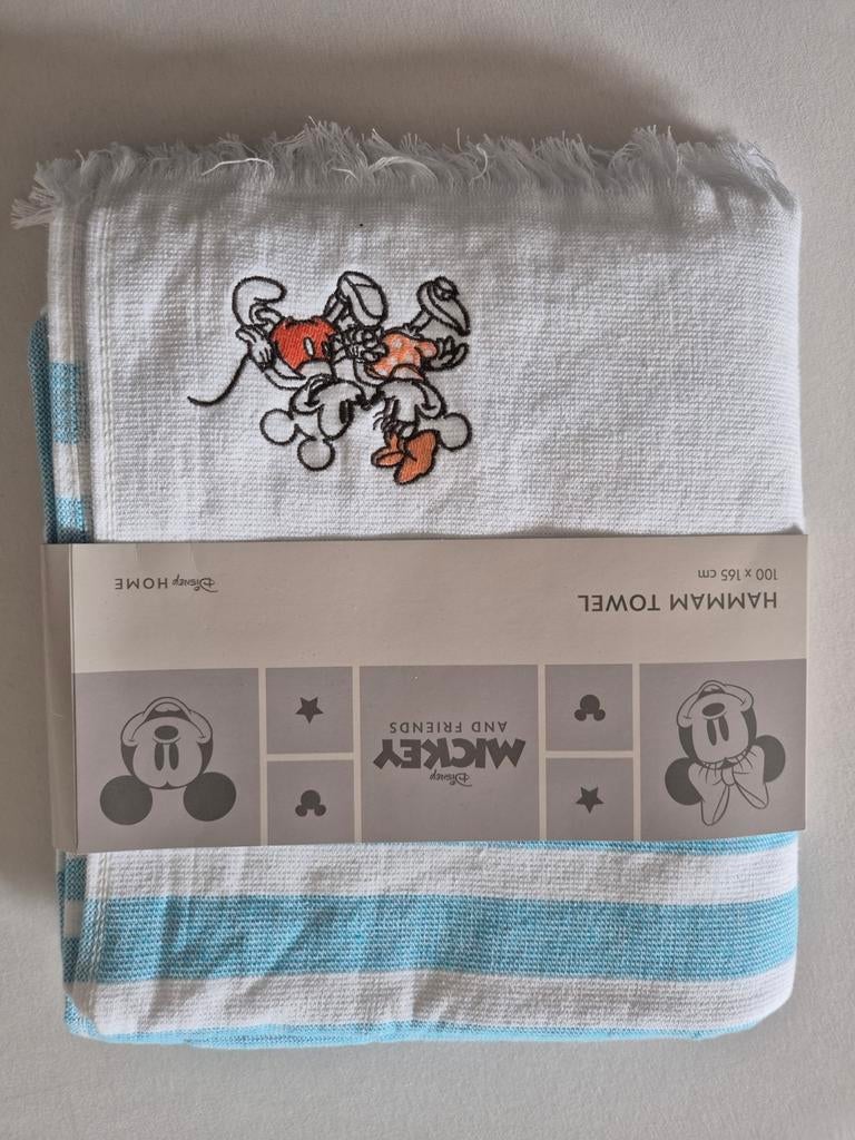 Disney Home Hammam handdoek Mickey en Minnie, Ophalen of Verzenden, Nieuw, Blauw, Handdoek