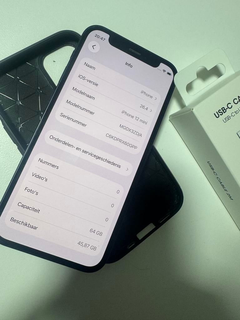 iPhone 12 Mini -  Vaste Prijs!!, Telecommunicatie, Mobiele telefoons | Apple iPhone, IPhone 12 Mini, Zwart, Ophalen of Verzenden