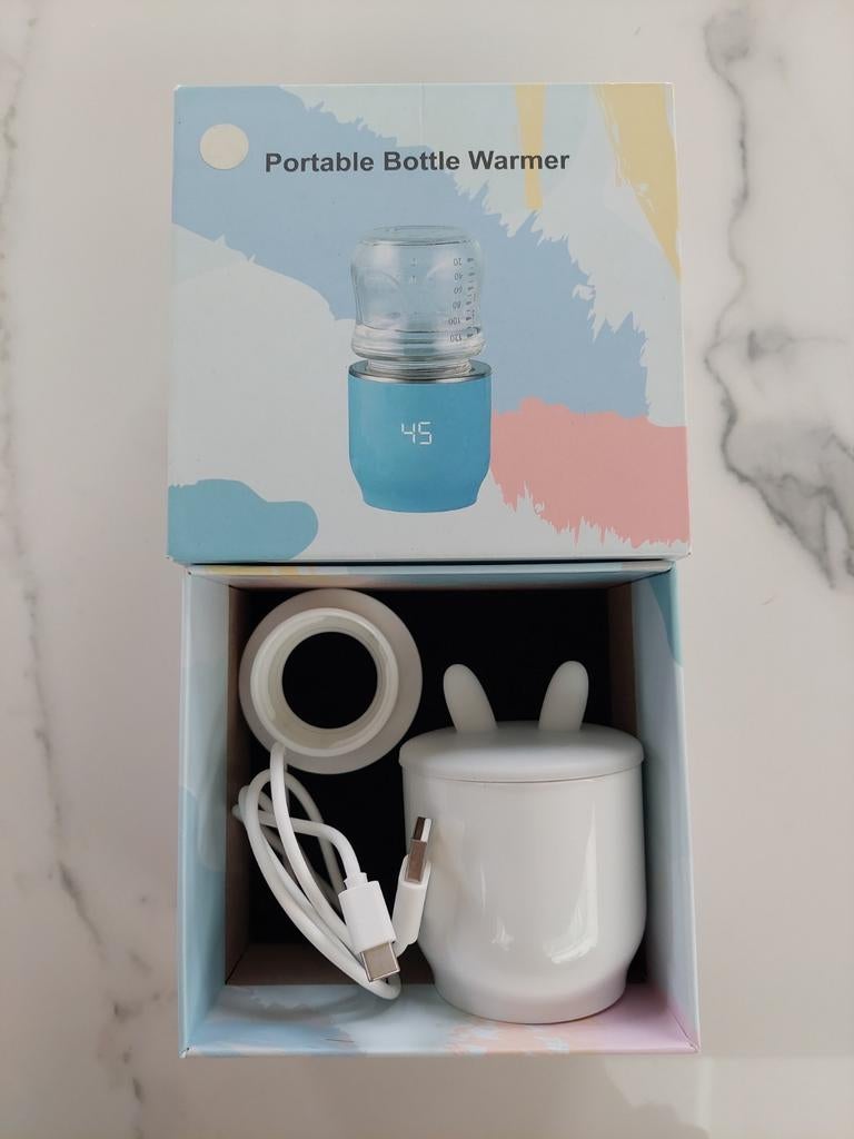 Oplaadbare flessenwarmer (wit), Kinderen en Baby's, Babyvoeding en Toebehoren, Ophalen, Zo goed als nieuw, Flessen- of potjesverwarmer