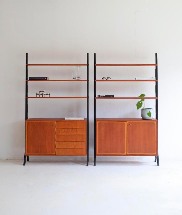 Set van twee vintage IKEA Roxen wandkasten jaren 50/60, Huis en Inrichting, Kasten | Wandmeubels, Zo goed als nieuw, 150 tot 200 cm