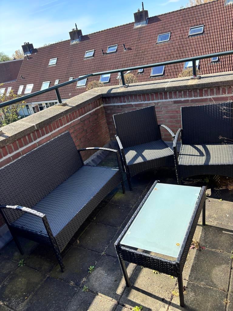 Loungeset gebruikt, zonder kussens, 4 zitplaatsen, Gebruikt, Ophalen of Verzenden, Loungeset