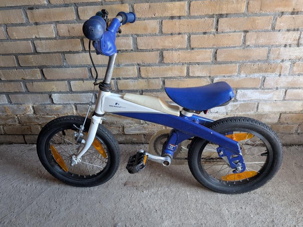 14 inch kinderfiets merk bmw, Ophalen, Terugtraprem, Gebruikt, Minder dan 16 inch