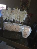 Set van 2 schelpenvazen met kunstorchideeën eric kuster, Huis en Inrichting, Ophalen, Overige materialen, Wit, Zo goed als nieuw