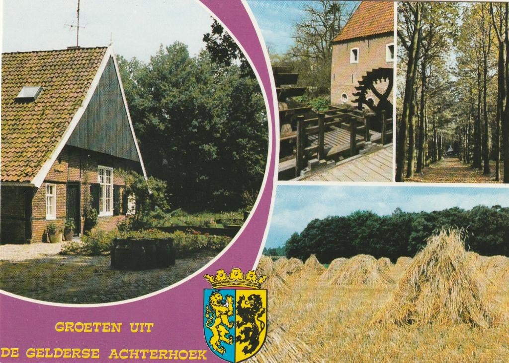 GELDERSE ACHTERHOEK Boerderij Watermolen Oogst Groeten, Verzenden, 1980 tot heden, Ongelopen, Gelderland