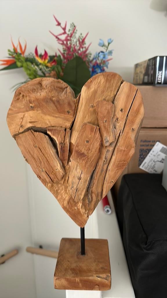 Houten hart decoratie, Ophalen of Verzenden, Zo goed als nieuw