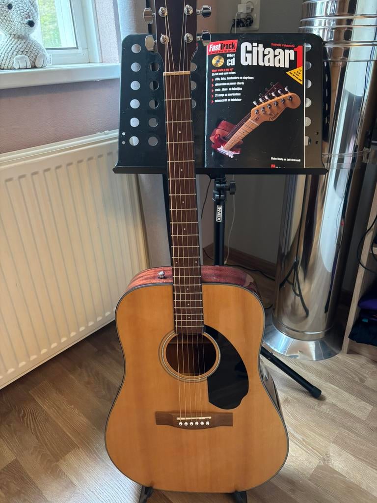 Fender CD60 + toebehoren, Ophalen, Zo goed als nieuw, Klassieke of Spaanse gitaar
