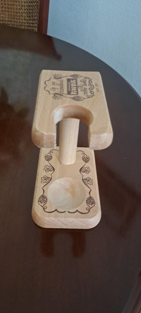 Kwak bierglas met houten houder, Ophalen of Verzenden