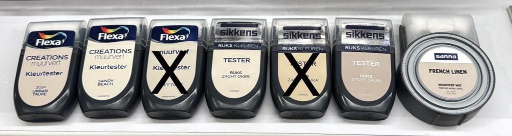 Kleurtesters Flexa en Sikkens, Ophalen of Verzenden