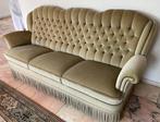 Bank vintage groen olijfgroen franjes mohair velours barok, Ophalen of Verzenden, Zo goed als nieuw