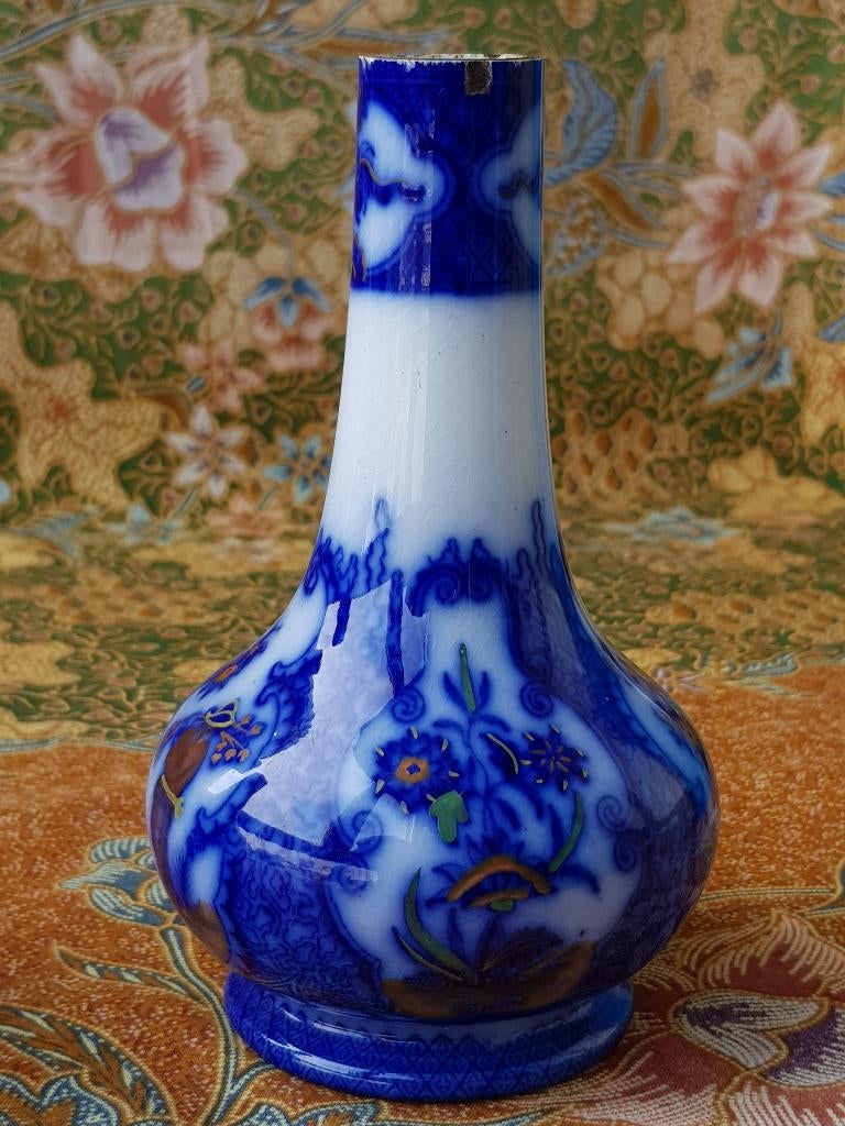 Twee mooie antieke vaasjes uit Engeland van porselein 1880., Ophalen of Verzenden