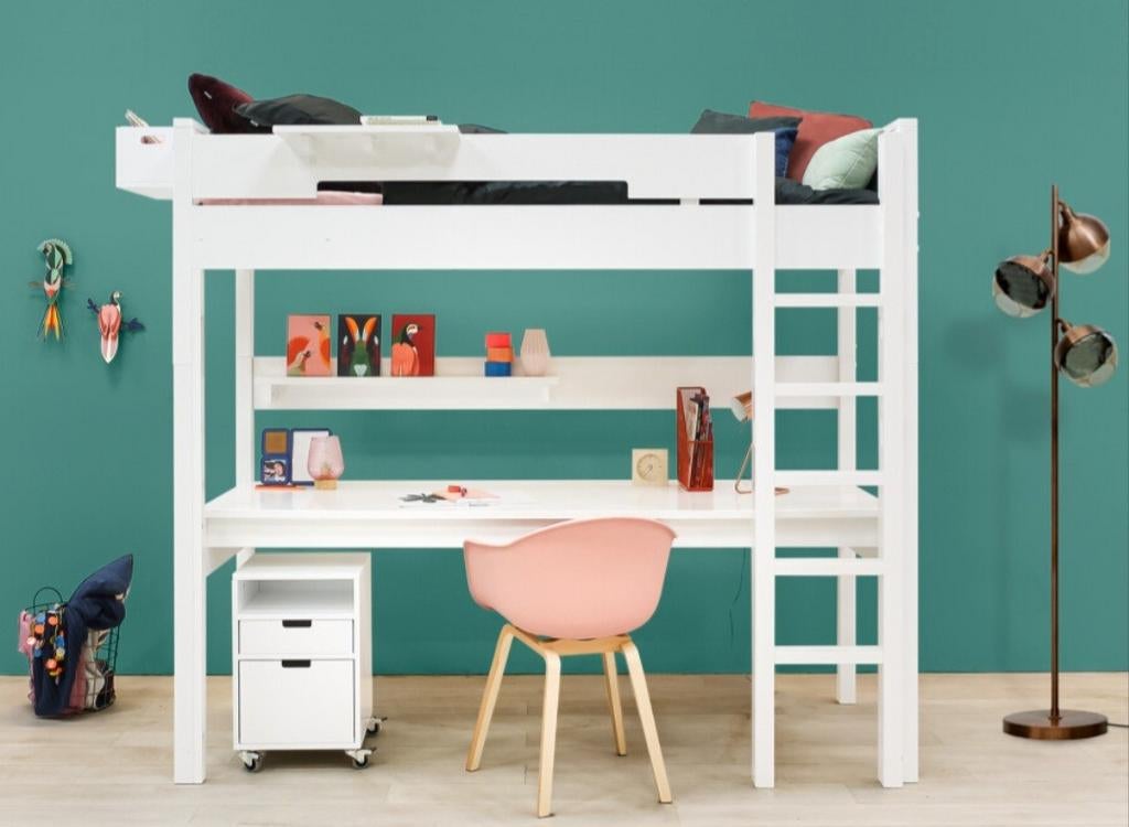 Bopita Combiflex hoogslaper XL wit met buroblad rechte tr, Ophalen, Hoogslaper