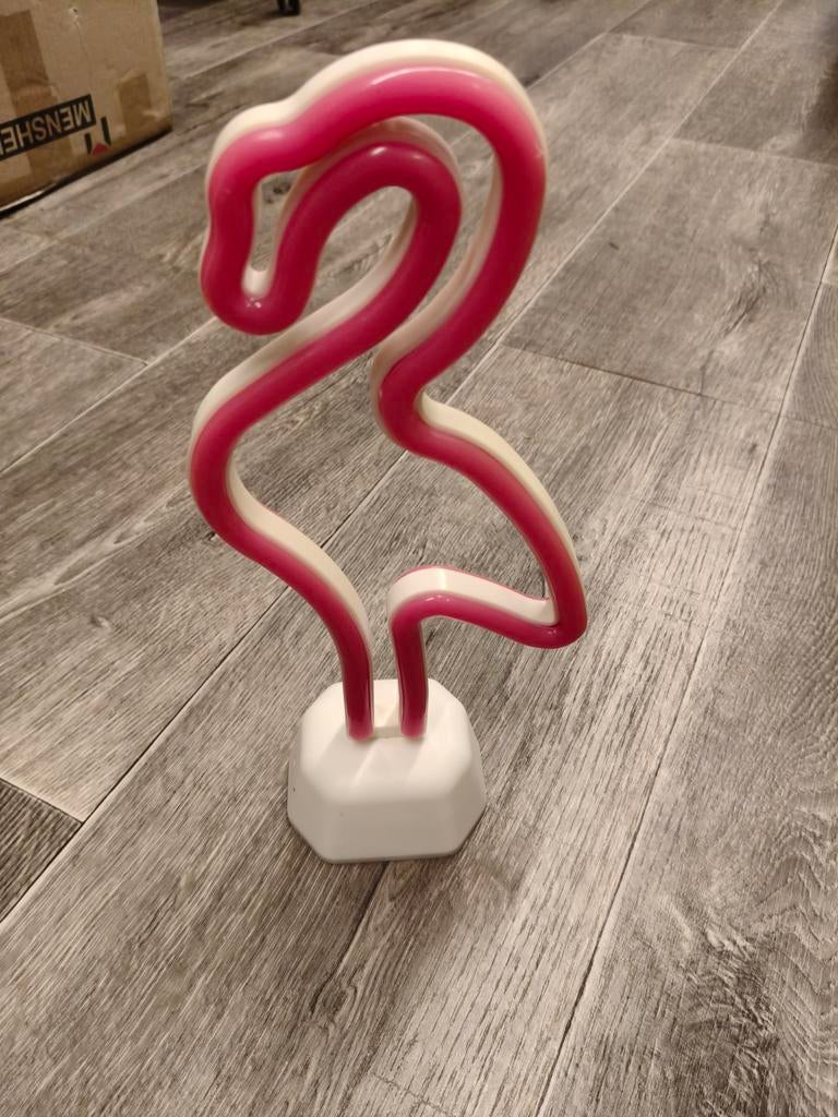 Neon Flamingo Lamp - Roze LED Decoratie, Gebruikt, Ophalen of Verzenden, Modern, Roze