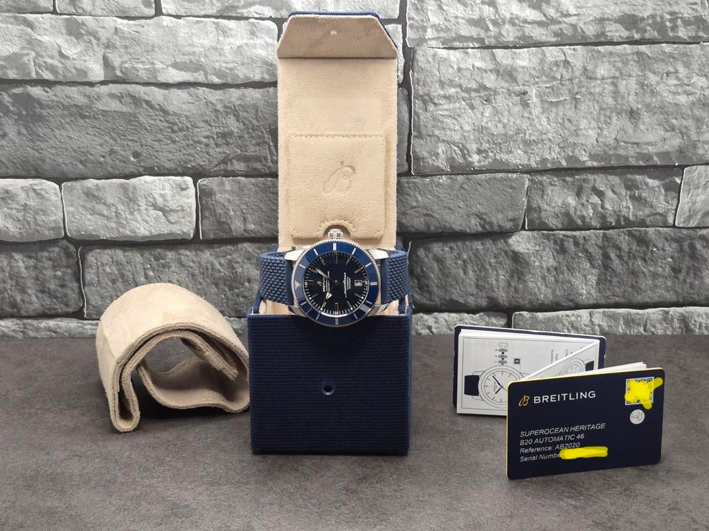Breitling Superocean Heritage B20 46mm - Full Set - Garantie, Staal, Breitling, Polshorloge, Overige materialen
