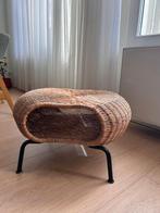Footstool with storage, rattan/anthracite, Huis en Inrichting, Banken | Voetenbanken en Poefen, Ophalen, Zo goed als nieuw, 50 tot 75 cm