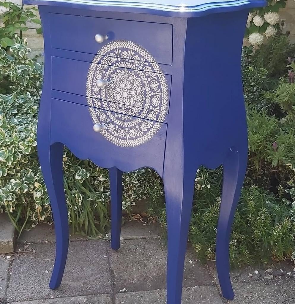 Ladekastje handbeschilderd blauw, Ophalen, Minder dan 50 cm, Gebruikt, Mandala