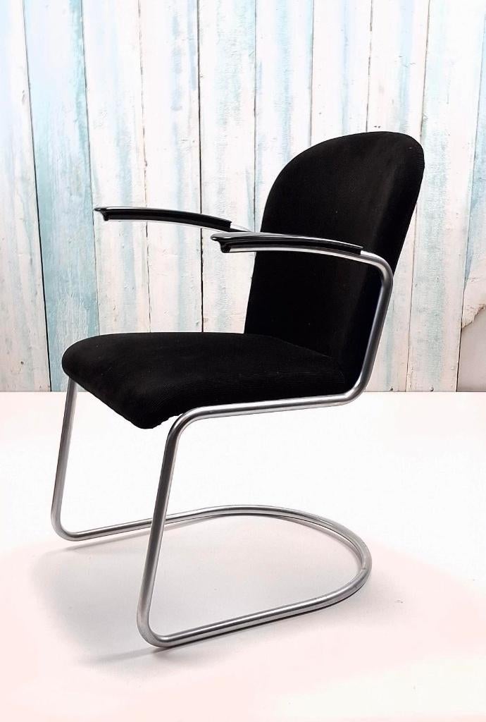 Design Stoel DUTCH ORIGINALS Gispen 413, Ophalen, Gebruikt, Zwart, Overige materialen