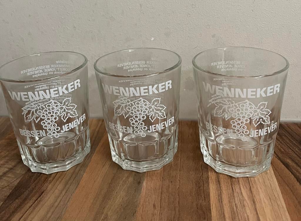 •3x vintage Wenneker jenever glazen, Verzamelen, Glas en Borrelglaasjes, Ophalen of Verzenden, Zo goed als nieuw, Overige typen
