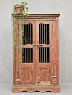 XL Antieke kasteelkast teakhout Boho vintage meidenkast kast, Ophalen of Verzenden