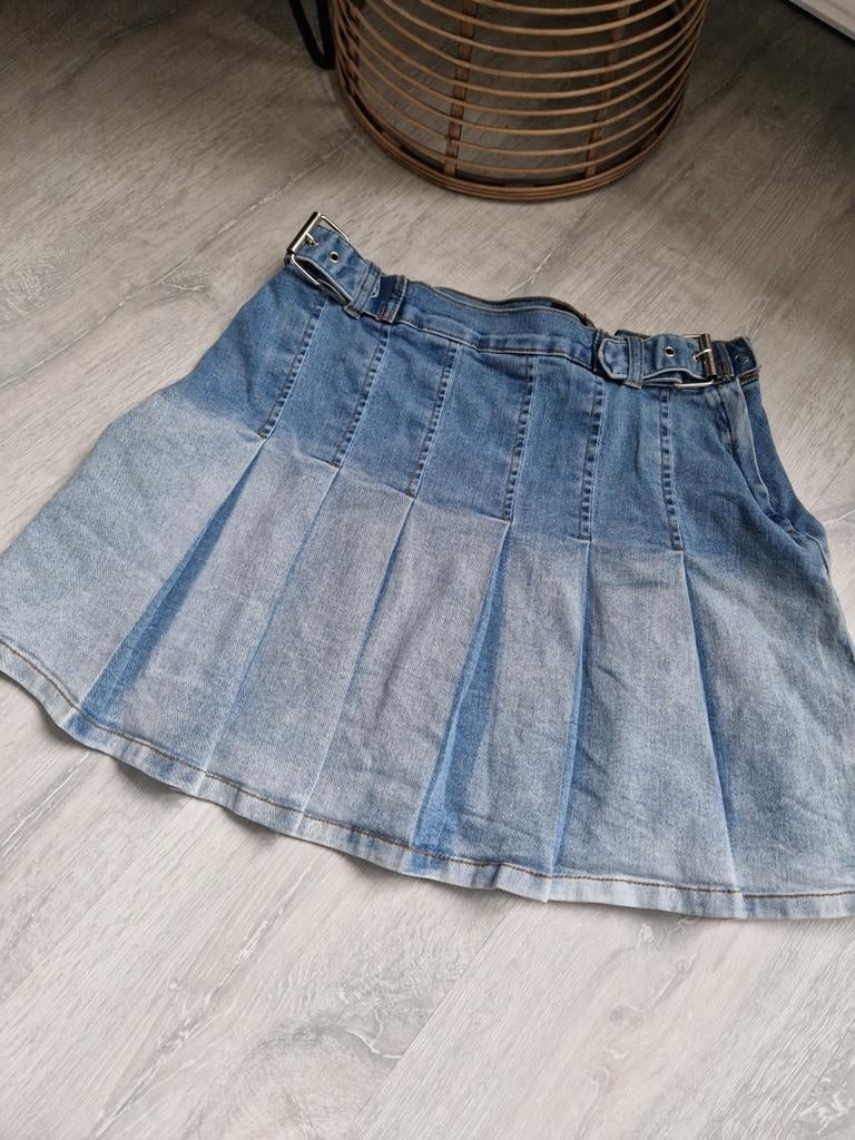Miss Posh spijkerrokje met plooien - Maat M, Maat 38/40 (M), Blauw, Ophalen of Verzenden, Zo goed als nieuw