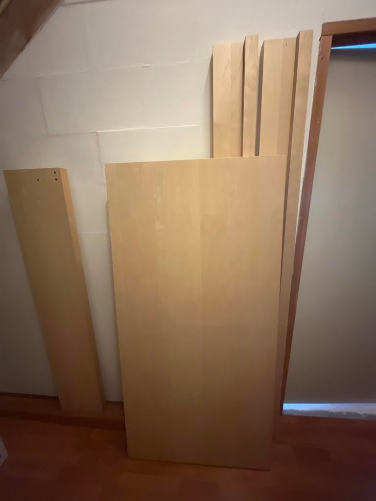 IKEA Malm bedframe 140x200 cm (zonder lattenbodem), Huis en Inrichting, Slaapkamer | Bedden, Ophalen, Gebruikt, Beige, Tweepersoons