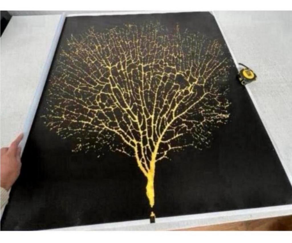 Abstract Gouden Boom van Leven goud levensboom canvas 90x90, Nieuw, Ophalen of Verzenden, H, H