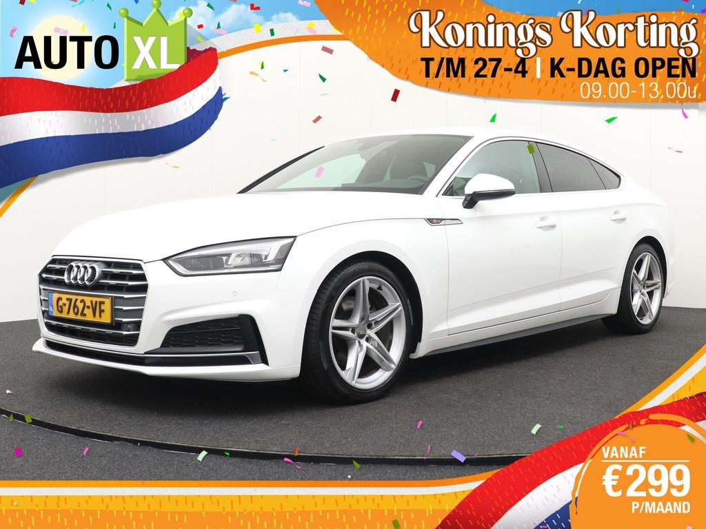 Audi A5 Sportback 35 150 PK Aut. S-line H-Leder Sportstoelen, Auto's, Gebruikt, 4 cilinders, Leder en Stof, Wit