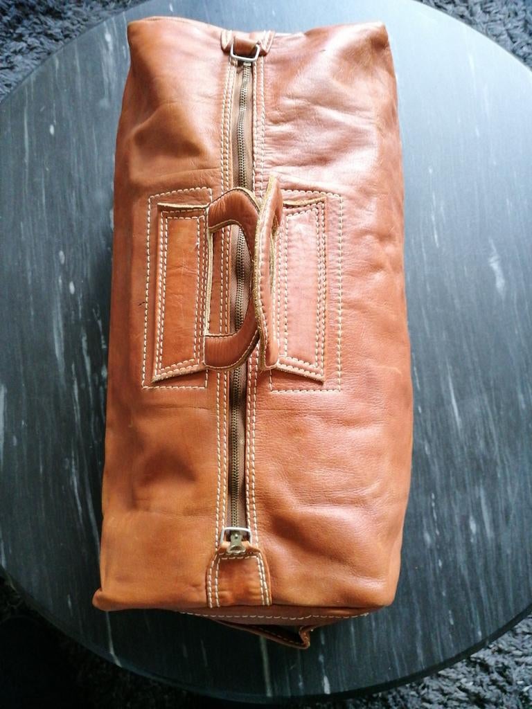 Leren reistas van het merk yidi, Ophalen, 40 tot 60 cm, 20 tot 30 cm, Bruin