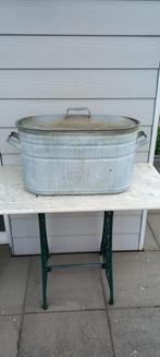 Vintage zinken bak 'Comforta' met deksel, Ophalen of Verzenden