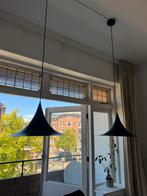 Zwarte hanglampen, hoedvorm (Gubi Semi imitatie), Ophalen, Zo goed als nieuw, 75 cm of meer