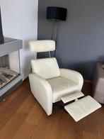 2 luxe witte leren fauteuils – verstelbaar en in topstaat!, Huis en Inrichting, Fauteuils, Ophalen, Zo goed als nieuw, 75 tot 100 cm