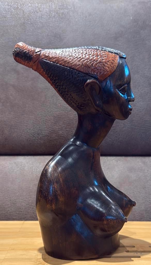 Handgesneden houten vrouwenbuste – Afrikaans stijlbeeld, Antiek en Kunst, Kunst | Beelden en Houtsnijwerken, Ophalen of Verzenden