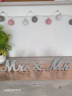 Mr & Mrs Glitter Zilver Letters Bruiloft Decoratie, Ophalen of Verzenden, Nieuw