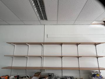 3 x Boekenplank Wandplank 3 meter compleet met rails dragers beschikbaar voor biedingen