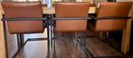 Eetkamerstoel 6x bruin lederlook industrieel, Huis en Inrichting, Stoelen, Ophalen, Gebruikt, Bruin, Metaal