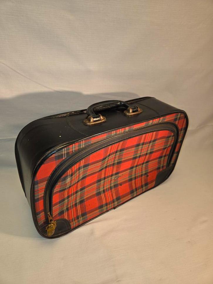 Vintage Schots Ruit Koffertje - Decoratief, Sieraden, Tassen en Uiterlijk, Koffers, Gebruikt, Overige materialen, Minder dan 50 cm