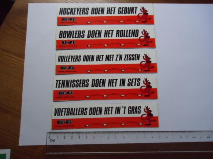 sticker oud BIFI worstje sport humor tennis voetbal volleyba, Verzamelen, Stickers, Zo goed als nieuw, Bedrijf of Vereniging, Verzenden