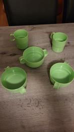 Groene Servies Set - Kopjes en Kommen, Ophalen, Gebruikt