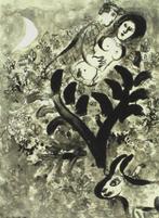 Marc Chagall (1887) Kleur Zink Ets "De Geliefden " Gen Ges, Antiek en Kunst, Ophalen of Verzenden
