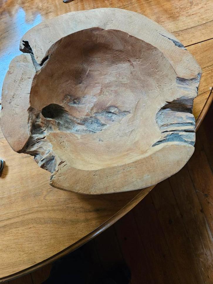 Houten Schaal - Uniek Decoratief Stuk, Huis en Inrichting, Woonaccessoires | Schalen en Manden, Gebruikt, Schaal, Overige vormen