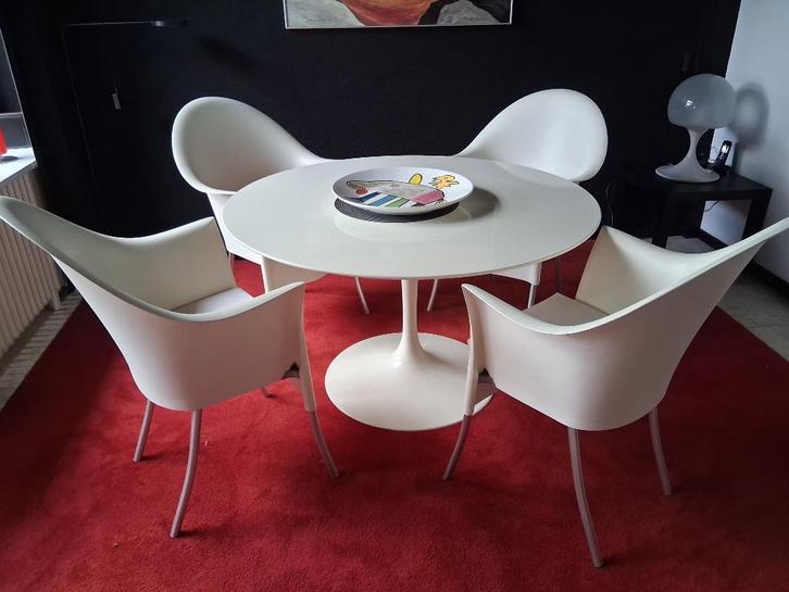 Design eettafel origineel, Huis en Inrichting, Tafels | Eettafels, Gebruikt, 100 tot 150 cm, 100 tot 150 cm, Rond, Overige houtsoorten