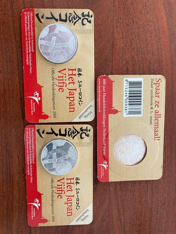 Nederland-Japan Vijfje 2009, Postzegels en Munten, Munten en Bankbiljetten | Verzamelingen, Munten, Nederland, Ophalen of Verzenden