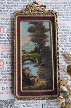 Antiek schilderijtje in vuurvergulde lijst van G. Rossi, Antiek en Kunst, Kunst | Schilderijen | Klassiek, Ophalen of Verzenden