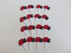 16 Lieveheersbeestjes prikkers, dessert cupcake toppers, Ophalen of Verzenden, Nieuw, Cupcakes, Versiering