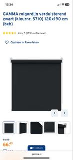 Zwarte verduisterende rolgordijnen van Gamma, Huis en Inrichting, Stoffering | Gordijnen en Lamellen, Ophalen, Gebruikt, Zwart