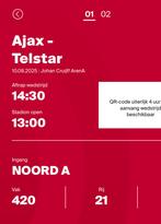 Ajax - Telstar Vak 420, Tickets en Kaartjes, Eén persoon, Februari