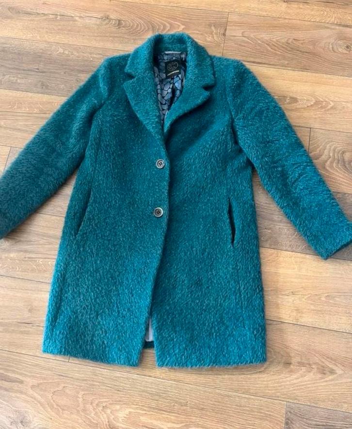 Creenstone designer wollen damesjas mantel winterjas, Kleding | Dames, Jassen | Winter, Zo goed als nieuw, Maat 38/40 (M), Groen
