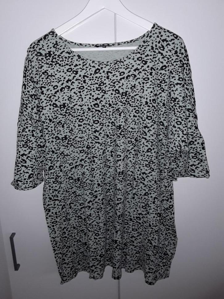 MS Mode Licht Groen Lang Shirt Met Luipaard Print Maat XL, Kleding | Dames, T-shirts, Zo goed als nieuw, Maat 46/48 (XL) of groter