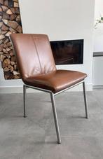 Zes cognac leder Henders & Hazel design eetkamerstoelen, Henders en Hazel, Zo goed als nieuw, Metaal, Henders en Hazel