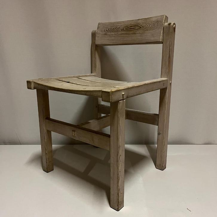 OPRUIMINGjaren 60 70 grenen Noors design stoel Edvin Helseth, Huis en Inrichting, Stoelen, Gebruikt, Eén, Hout, Grijs, Ophalen of Verzenden
